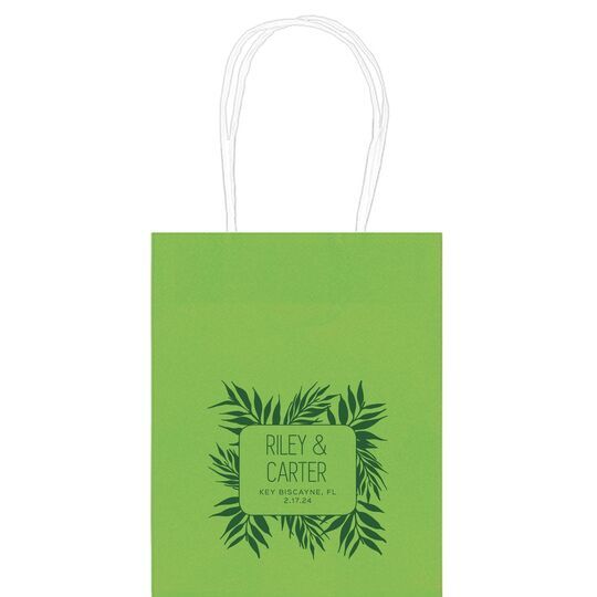 Palm Leaves Mini Twisted Handled Bags